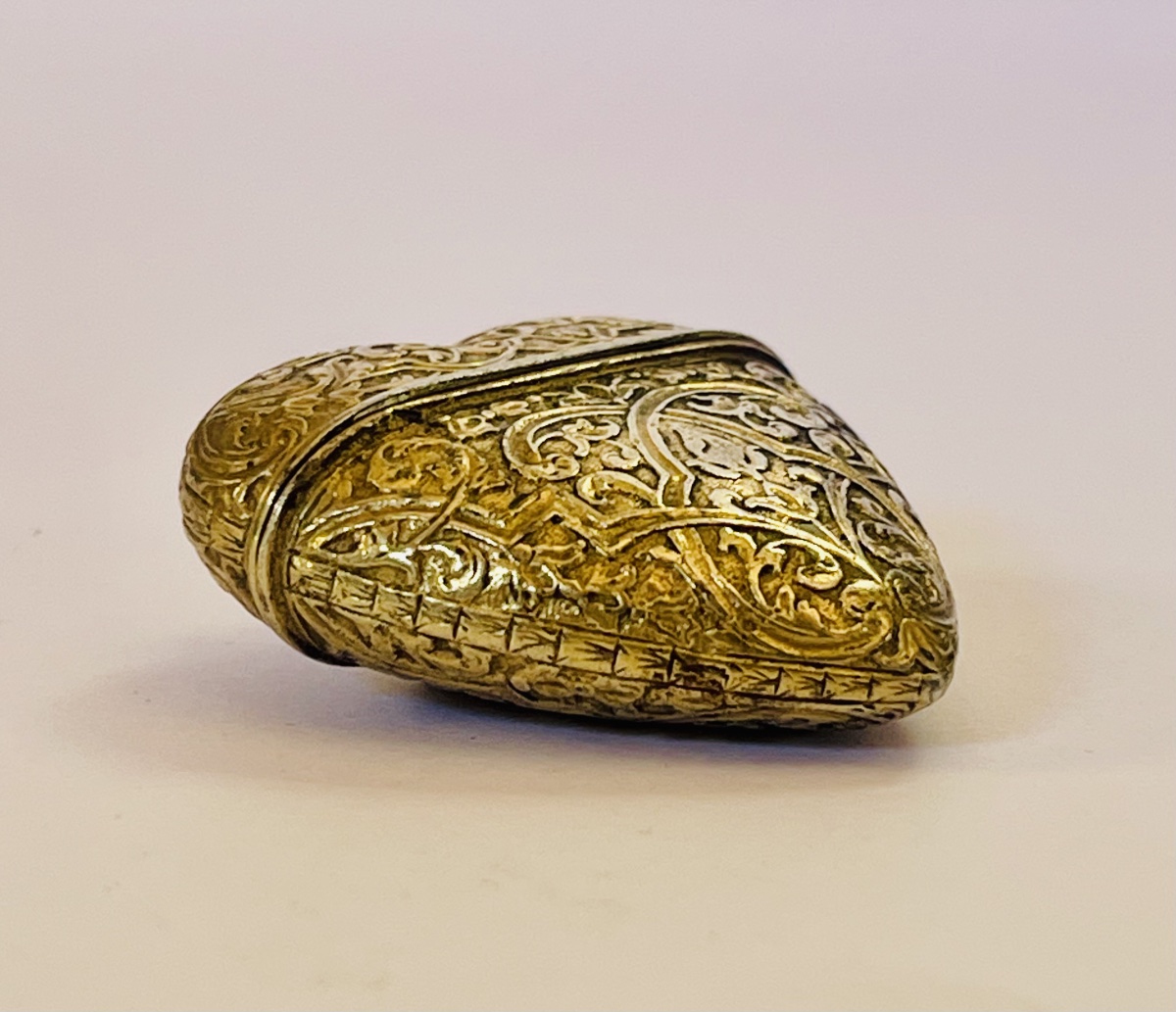 Pendentif en forme de cœur ouvrant en vermeil -photo-3